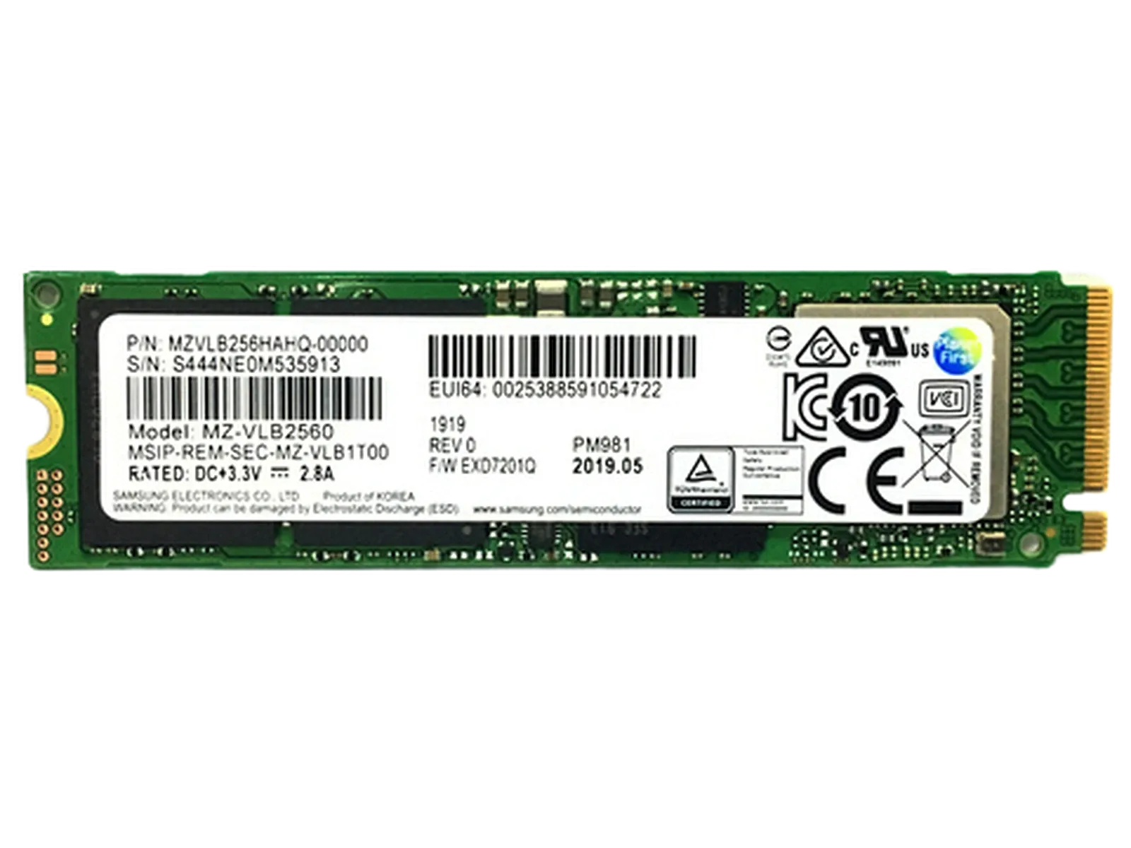 Samsung PM981 512G Nvme Gen 3
